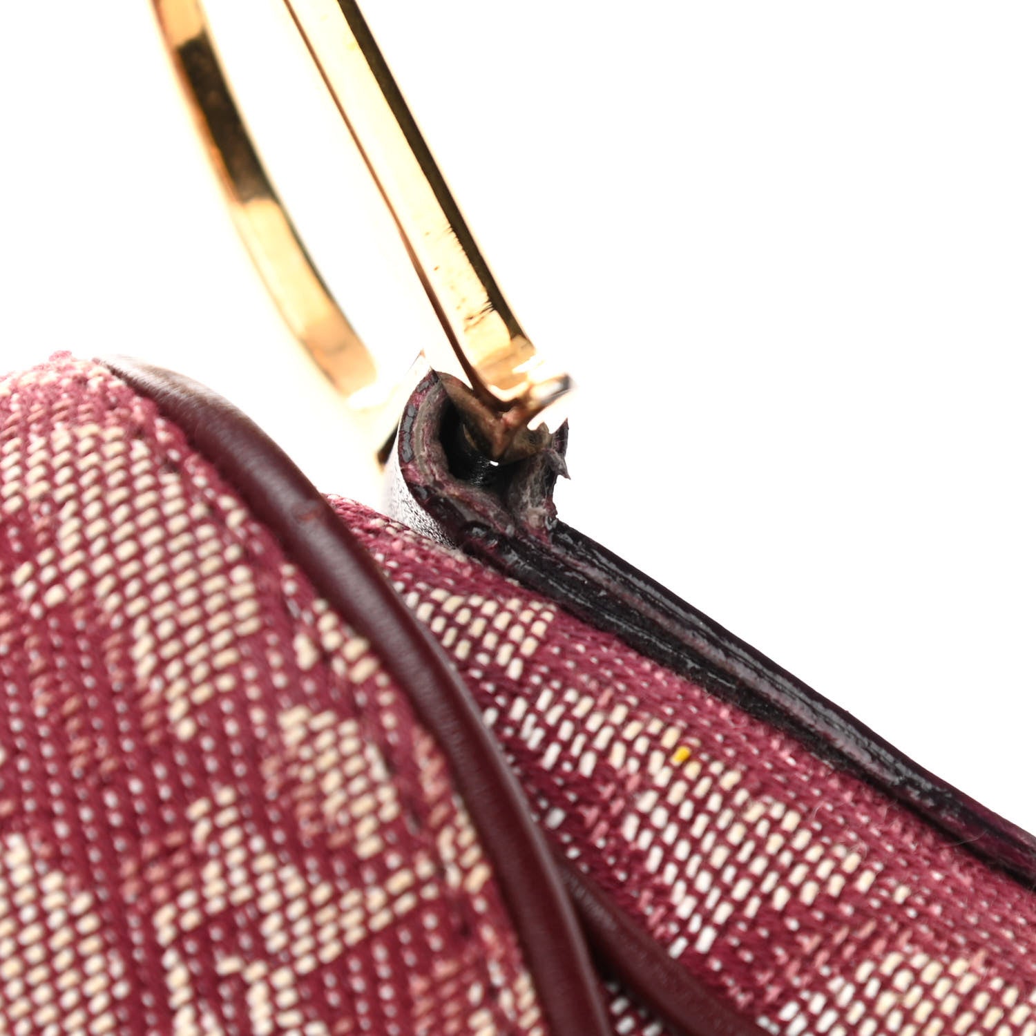 Christian Dior Monogram Saddle Bag Burgundy 10 of 10