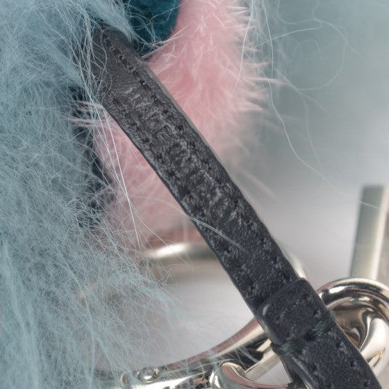Fox Mink Rabbit Fur Vitello Flamingo Mini Monster Bag Bug Charm Lagoon Black Multicolor