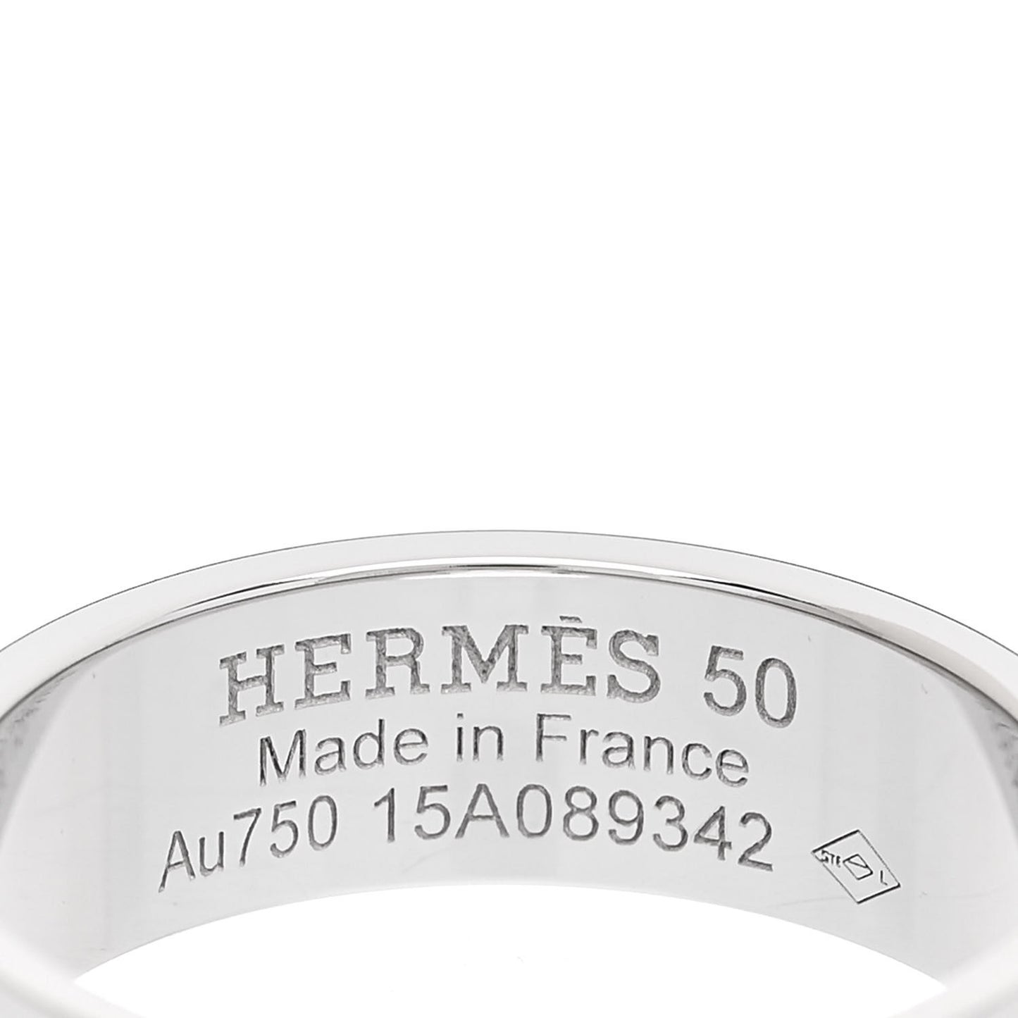 18K White Gold Diamond PM H D'Ancre Ring 50 5.25