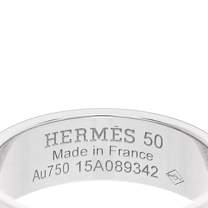 Hermes 18K White Gold Diamond PM H D'Ancre Ring 50 5.25 4 of 5