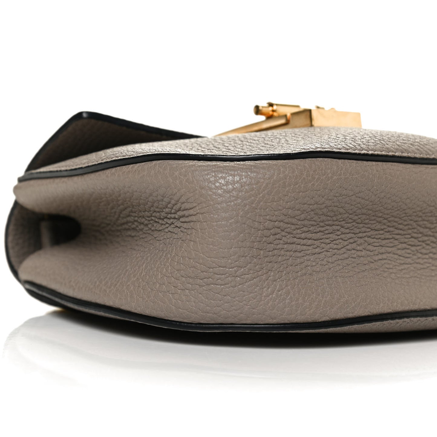 Grained Lambskin Mini Drew Shoulder Bag Motty Grey