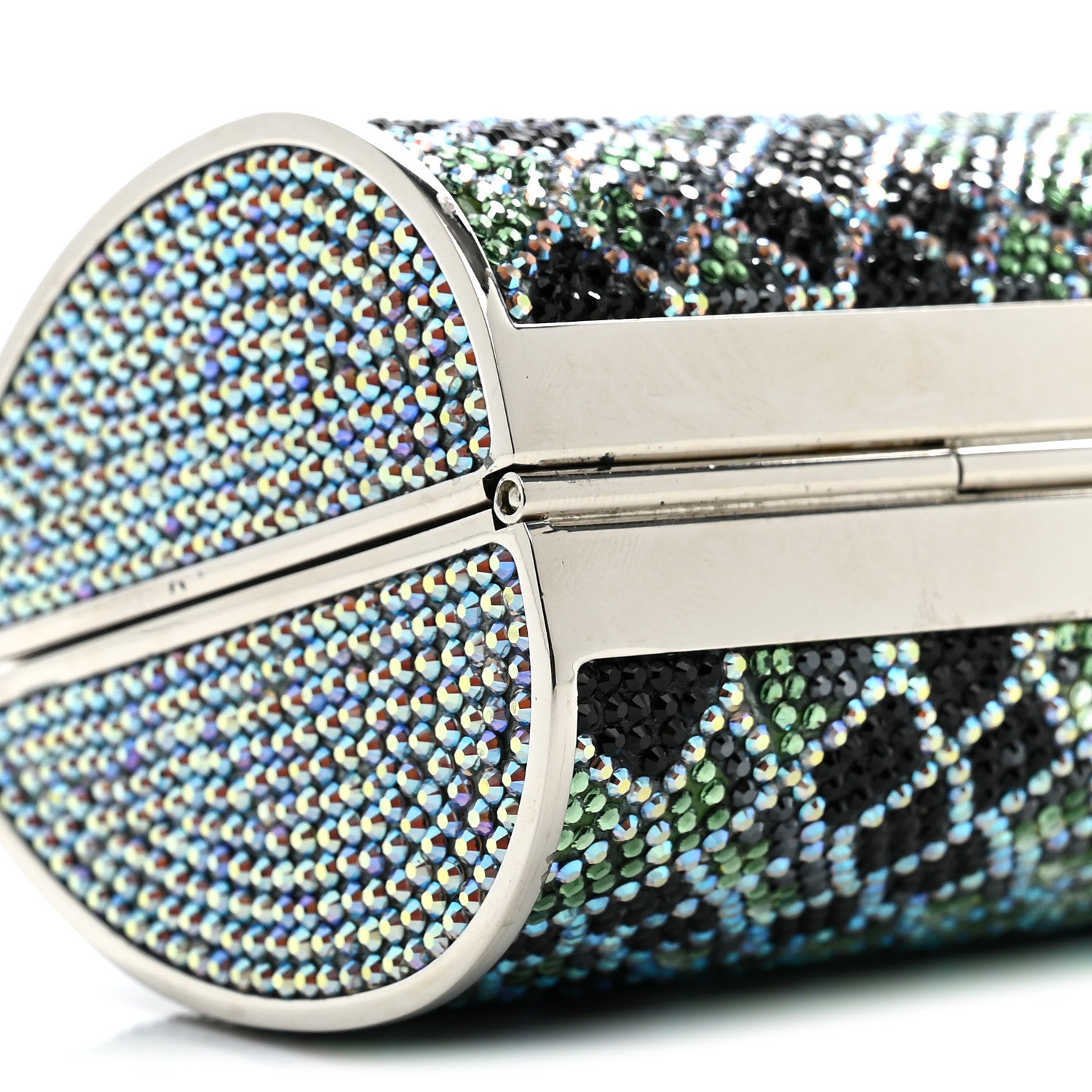 Judith Leiber Swarovski Crystal Scales Minaudiere Clutch Blue Multicolor 9 of 13