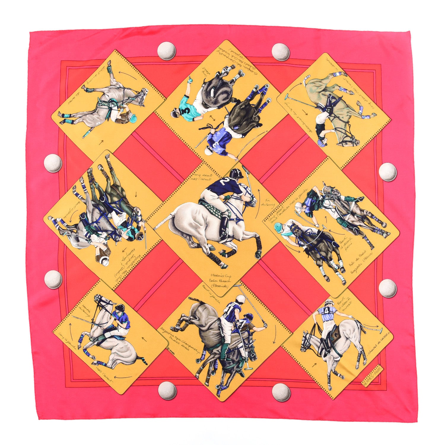 Hermes Silk Le Monde du Polo Scarf 90 1 of 4