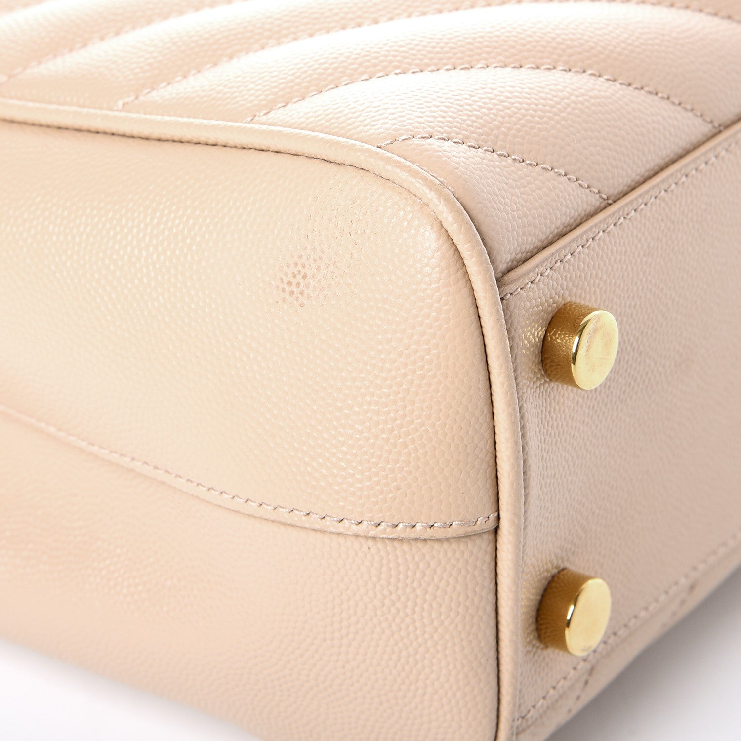 Saint Laurent Grain De Poudre Matelasse Chevron Monogram Shopping Bag Nude Powder 8 of 8