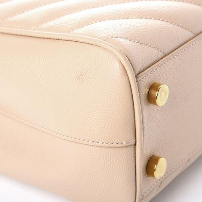Saint Laurent Grain De Poudre Matelasse Chevron Monogram Shopping Bag Nude Powder 8 of 8