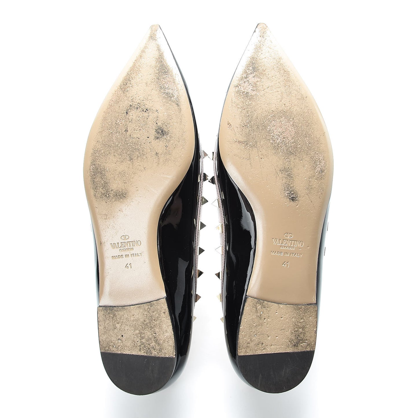 Patent Rockstud Ballerina Flats 41 Black Poudre