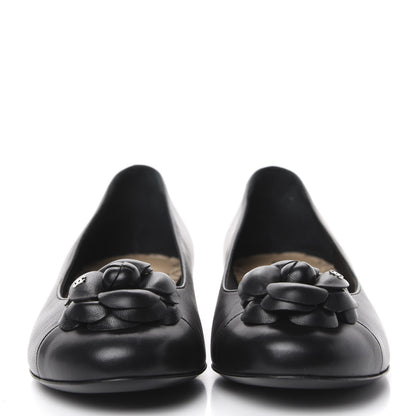 Chanel Lambskin Camellia Ballerina Flats 39 Black 2 of 11