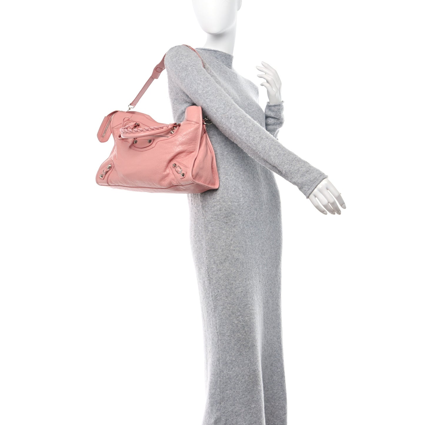 Agneau Giant 12 Silver Hardware City Rose Peche