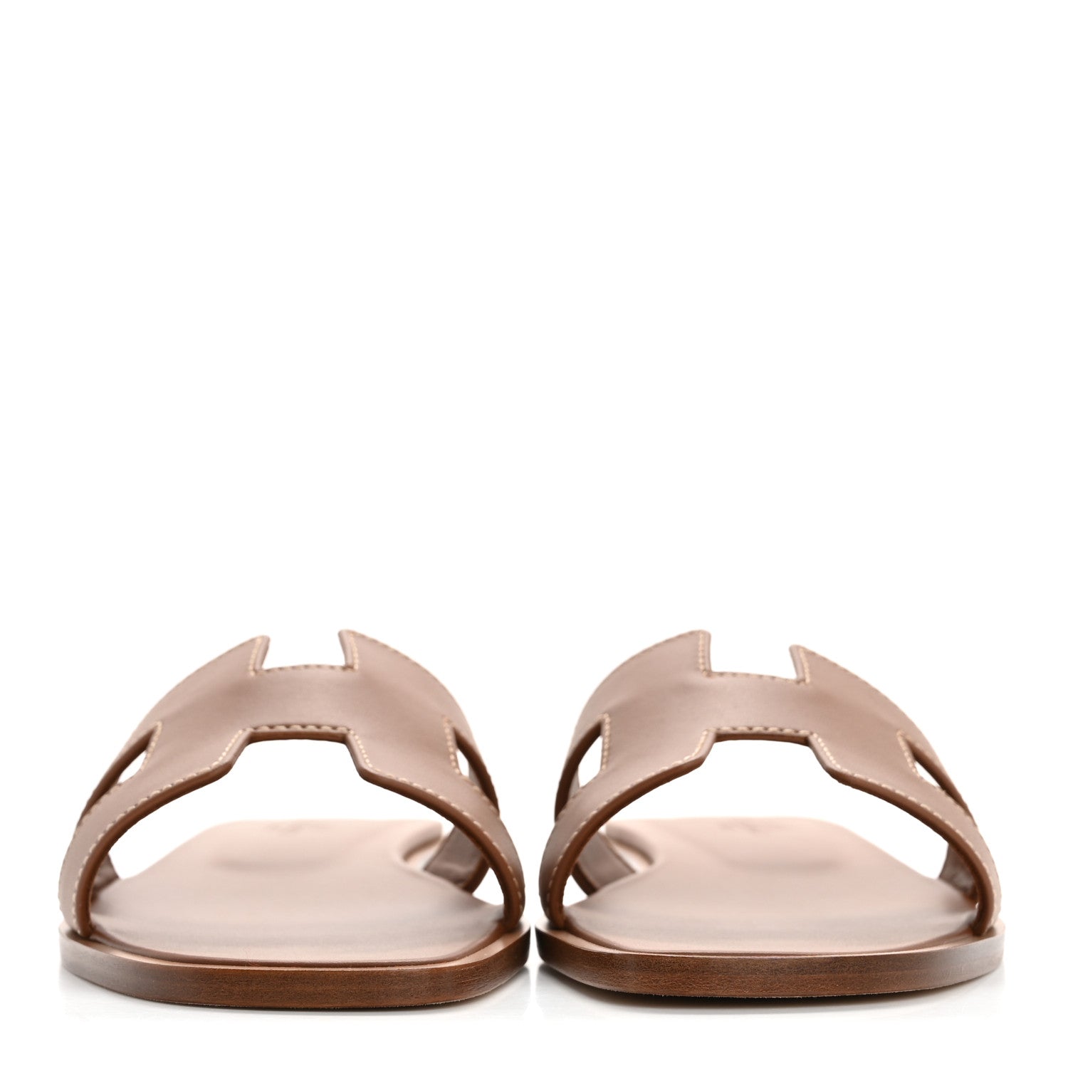 Hermes Box Calfskin Oran Sandals 35.5 Gold 3 of 10