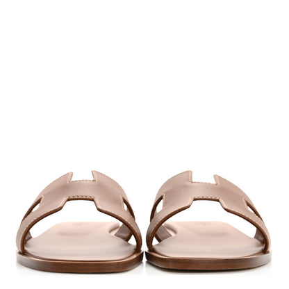 Hermes Box Calfskin Oran Sandals 35.5 Gold 3 of 10