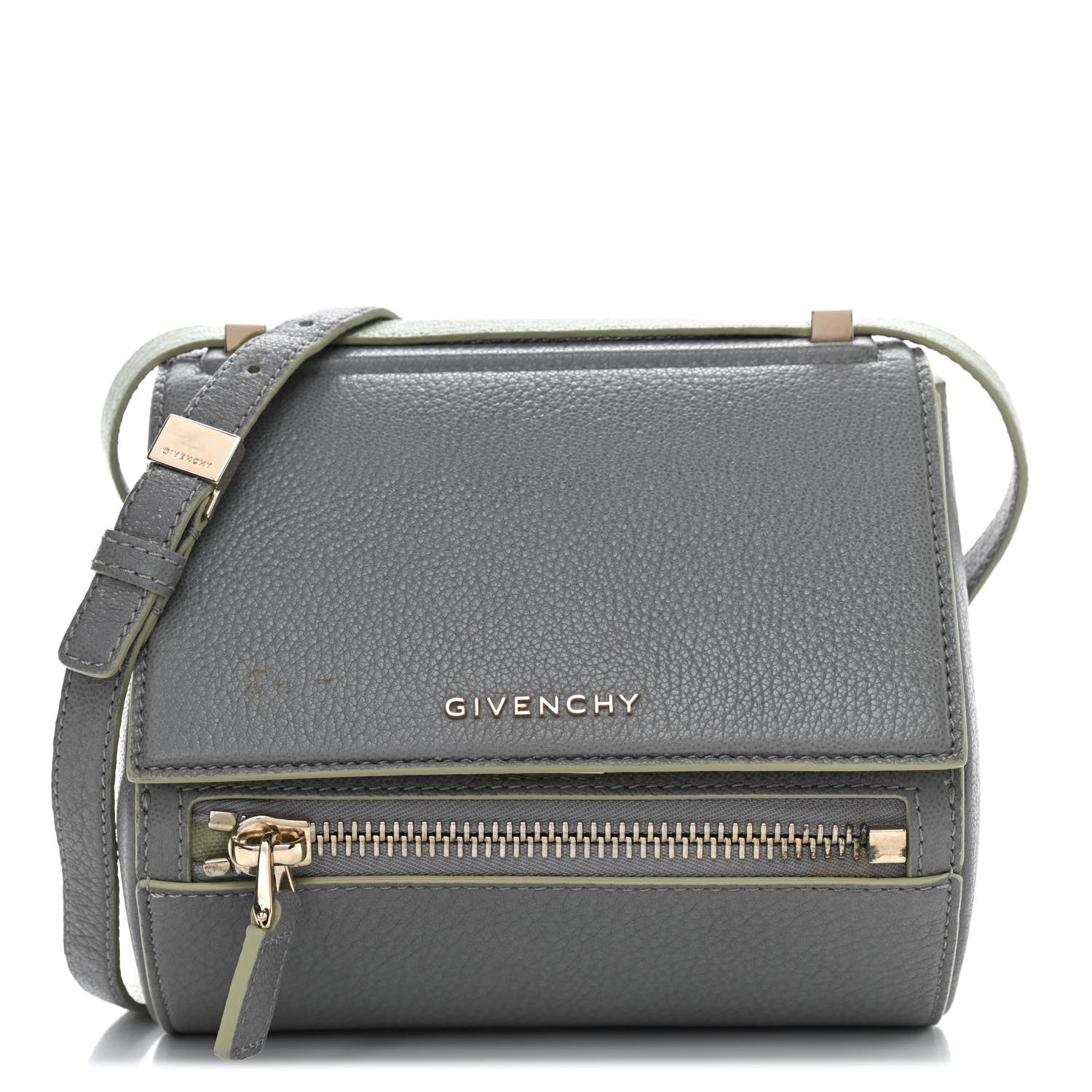 Givenchy Textured Calfskin Mini Pandora Box Chain Crossbody Bag Grey 1 of 16