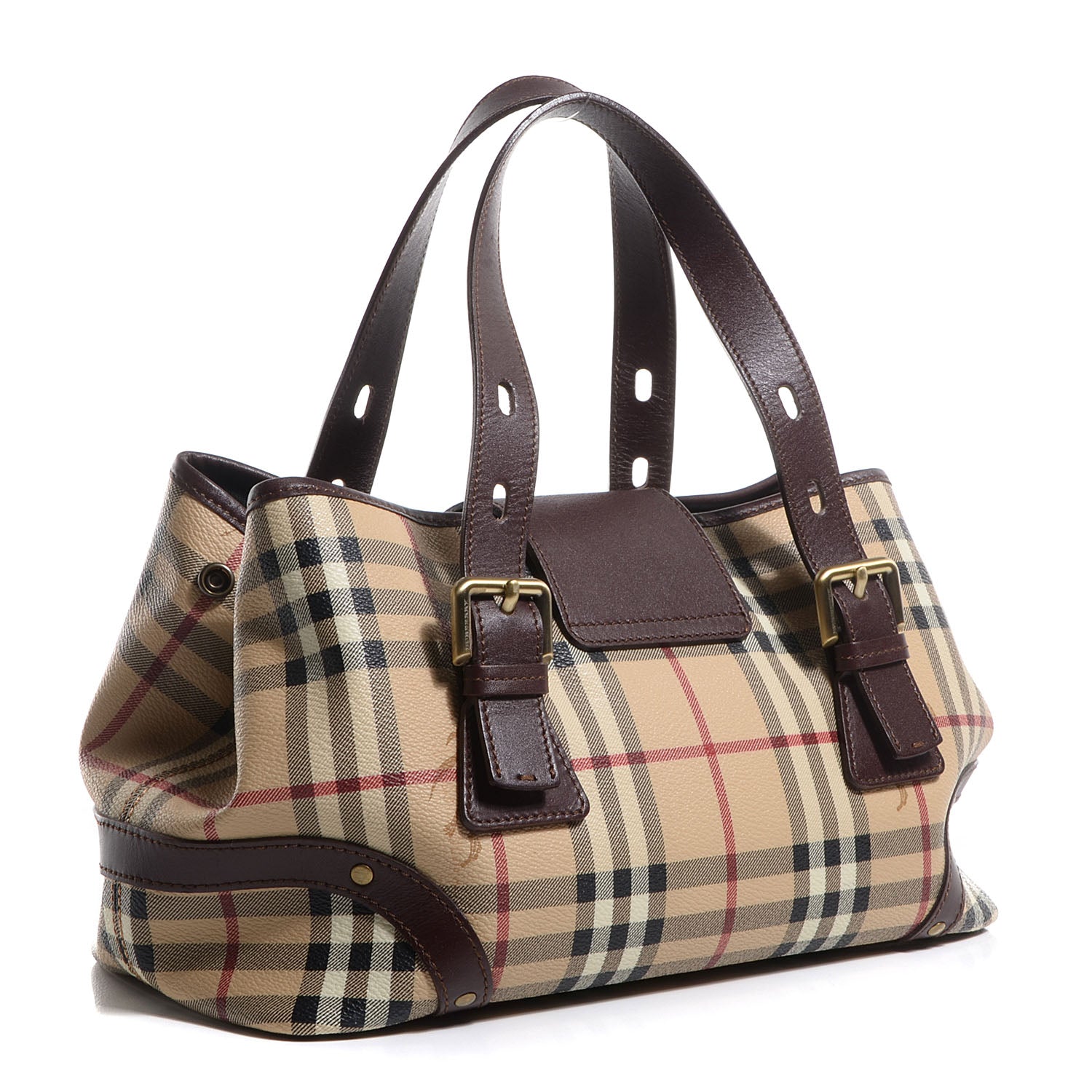 Burberry Haymarket Check Buckle Satchel 3 of 8