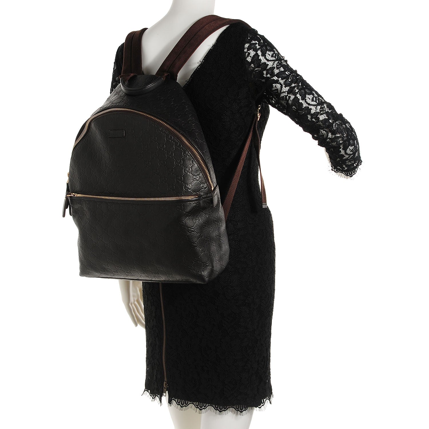 Gucci Guccissima Medium Classic Backpack Black 2 of 8