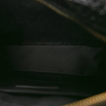 Saint Laurent Patent Calfskin Crocodile Embossed Monogram Lou Camera Bag Black 5 of 10