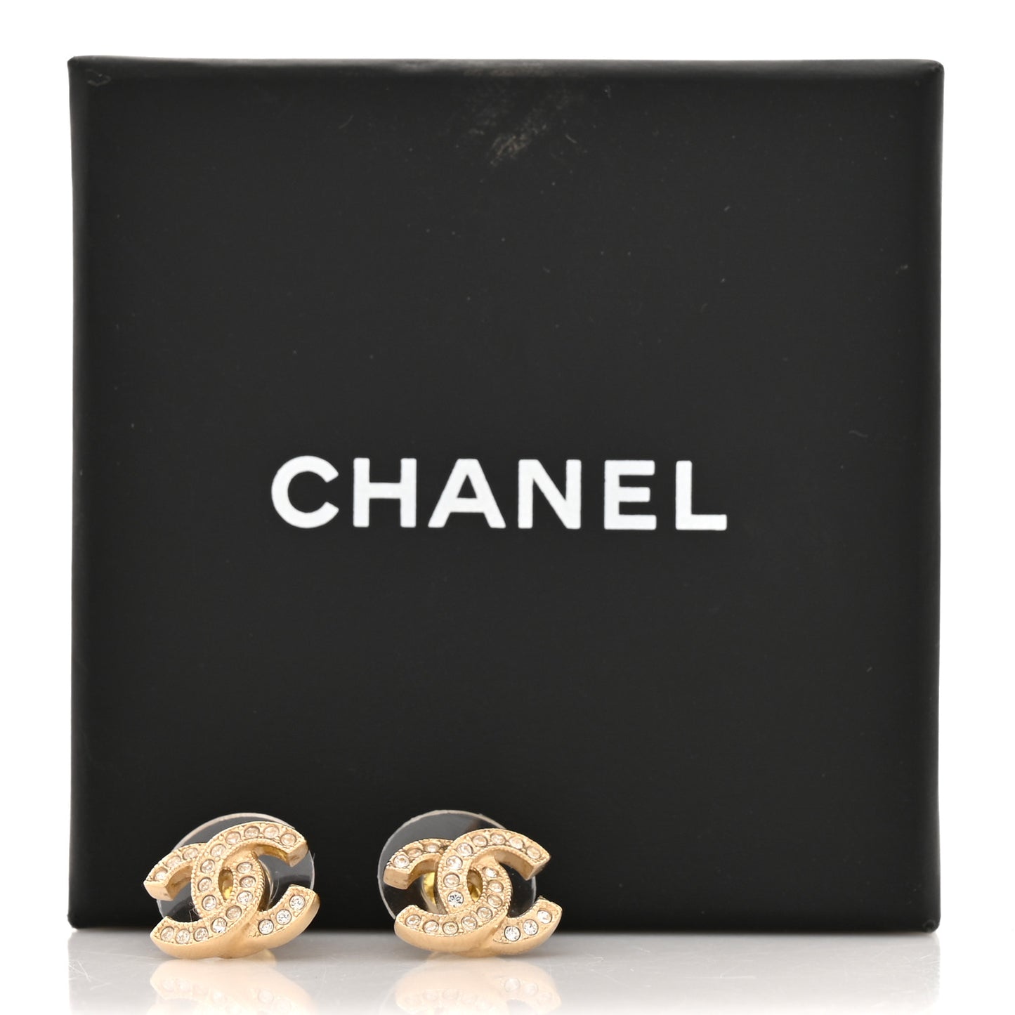 Crystal Mini Timeless CC Earrings Light Gold