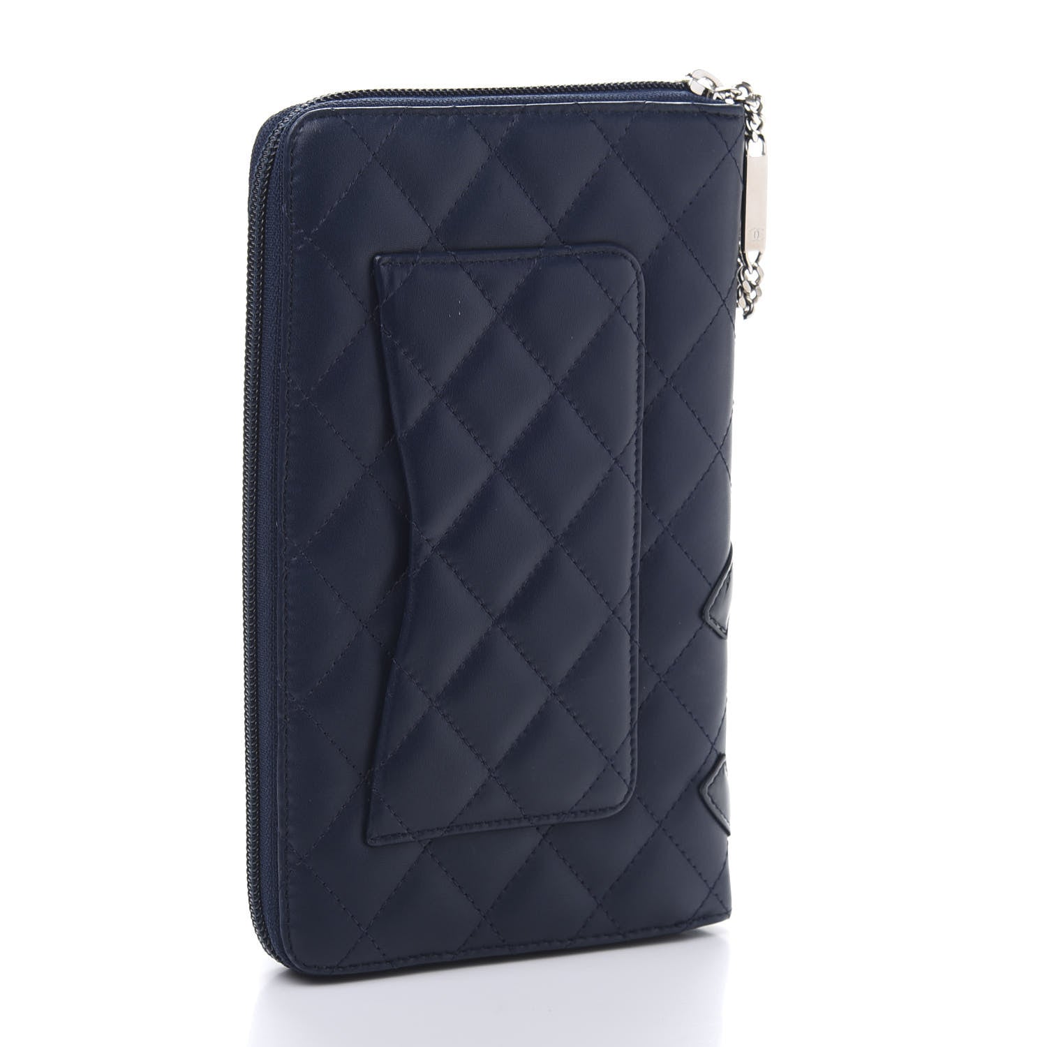 Chanel Calfskin Cambon Zip Around Organizer Wallet Navy 3 of 10