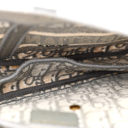 Christian Dior Oblique Embroidered Saddle Bag Gray 6 of 13