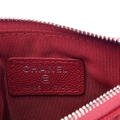 Chanel Caviar Quilted Small Cosmetic Case Dark Red 6 of 8