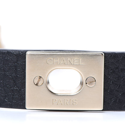 Chanel Calfskin CC Choker Black Gold 5 of 6