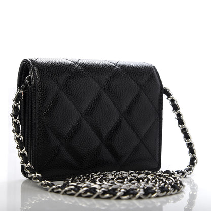 Chanel Caviar Quilted Flap Card Holder On Chain Black 3 of 8