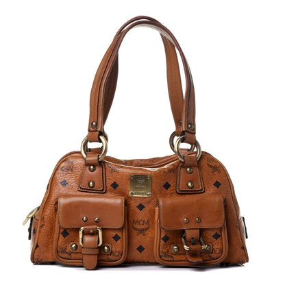 MCM Visetos Satchel Cognac 1 of 12