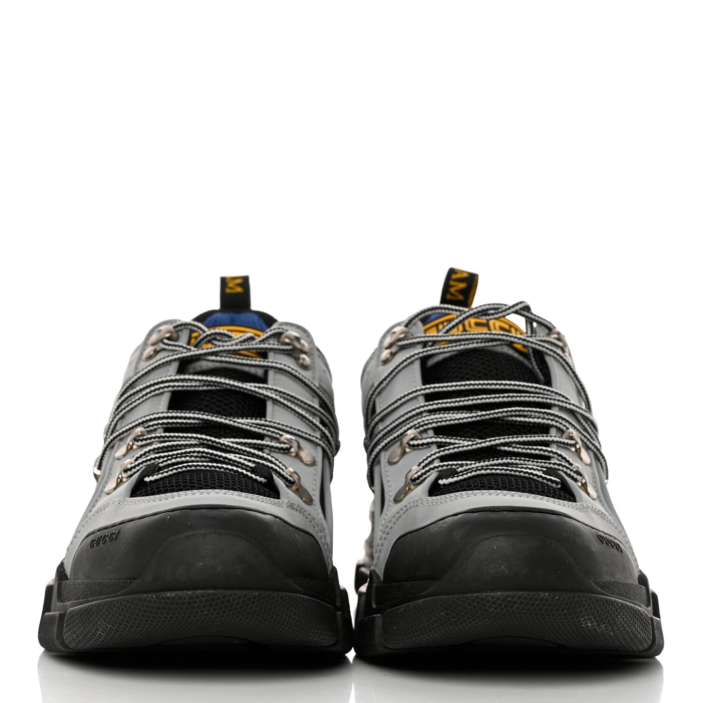 X SEGA Mesh Technical Canvas Calfskin Reflective Mens Flashtrek Sneakers 10.5 Silver Black