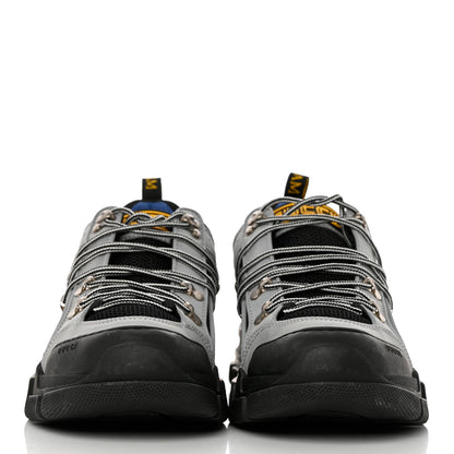 Gucci X SEGA Mesh Technical Canvas Calfskin Reflective Mens Flashtrek Sneakers 10.5 Silver Black 2 of 8