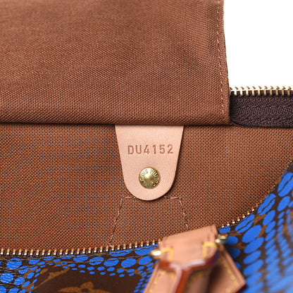 Louis Vuitton Monogram Kusama Town Speedy 30 Blue 7 of 12