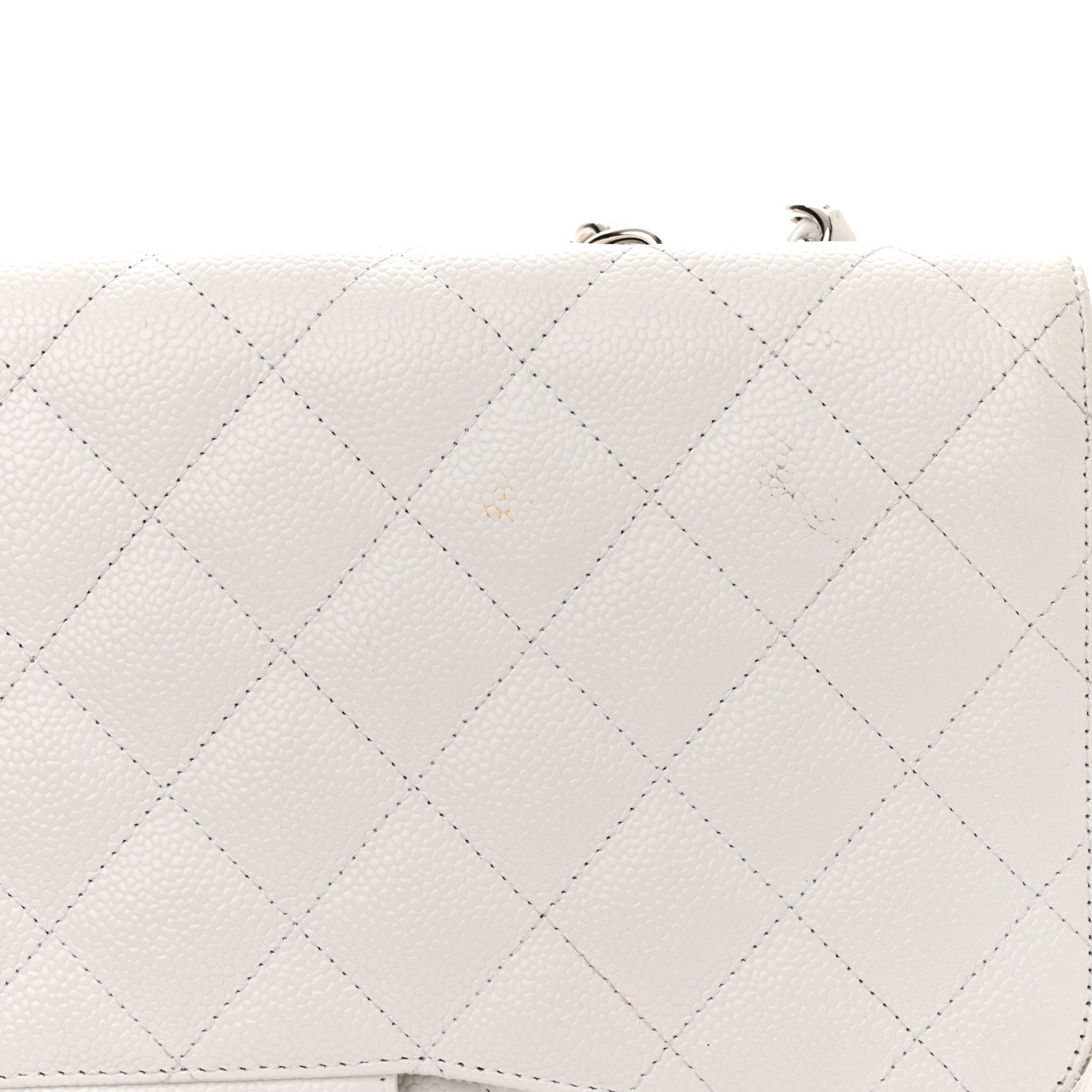 Chanel Caviar Quilted Jumbo Single Flap White 17 of 19