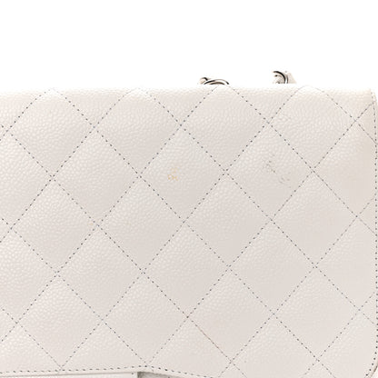 Chanel Caviar Quilted Jumbo Single Flap White 17 of 19