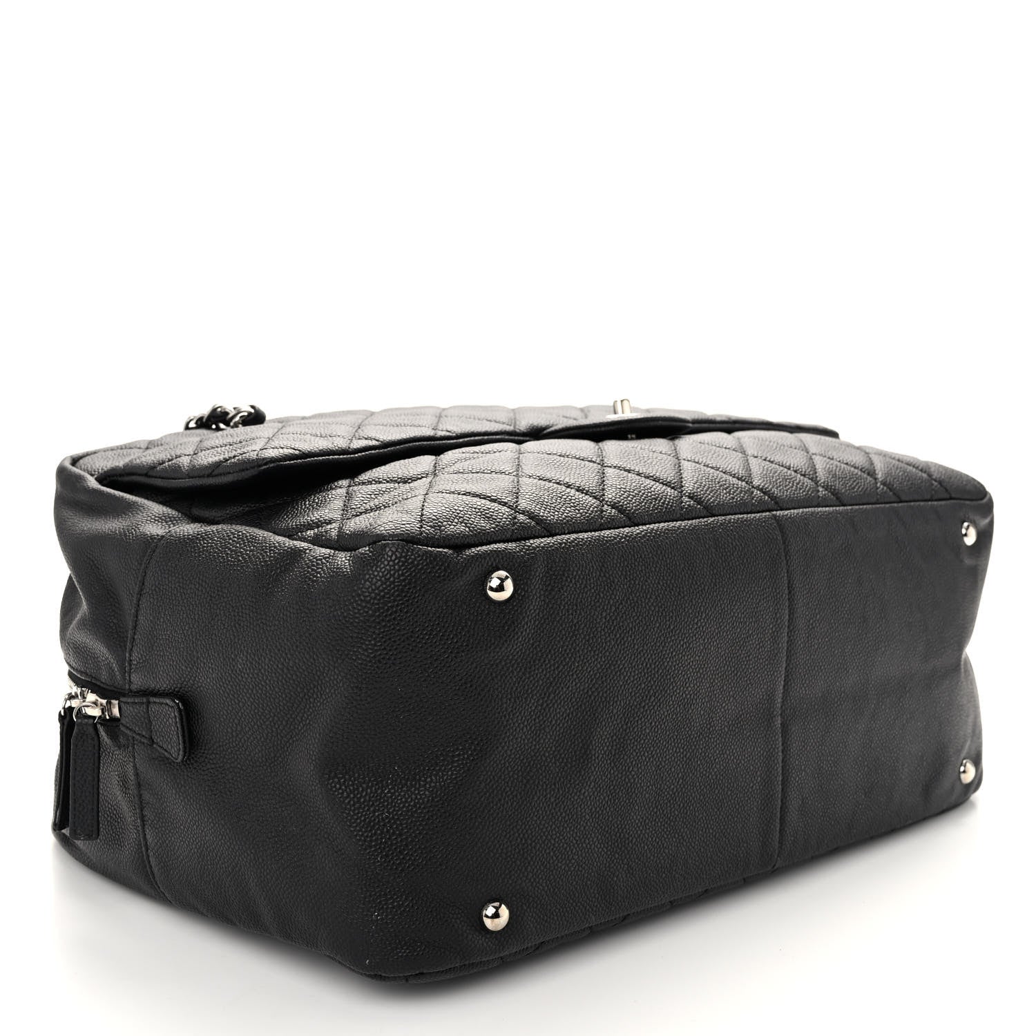 Chanel Caviar Quilted Large Travel Flap Tote Black Black 4 of 10