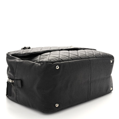 Chanel Caviar Quilted Large Travel Flap Tote Black Black 4 of 10