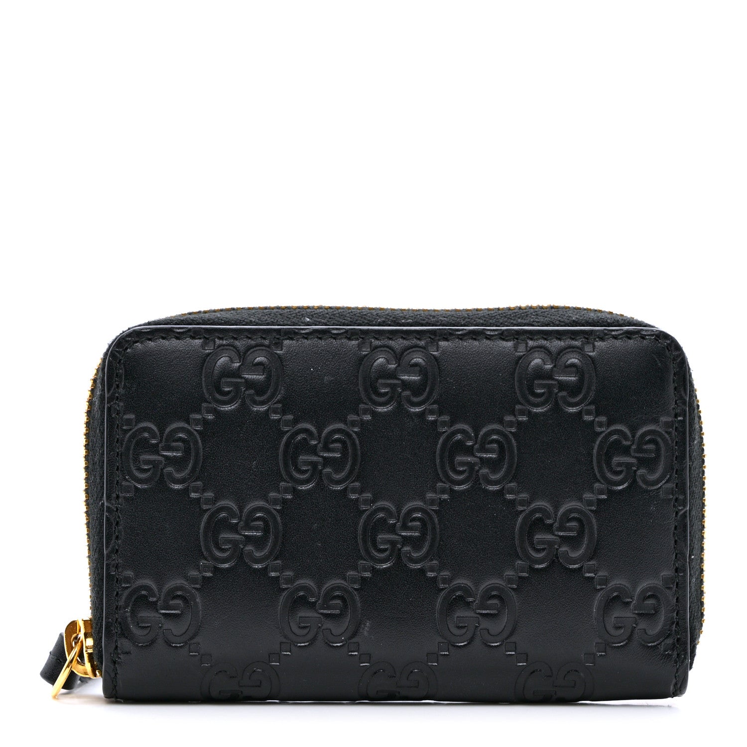 Gucci Guccissima Zip Around Card Case Black 1 of 9