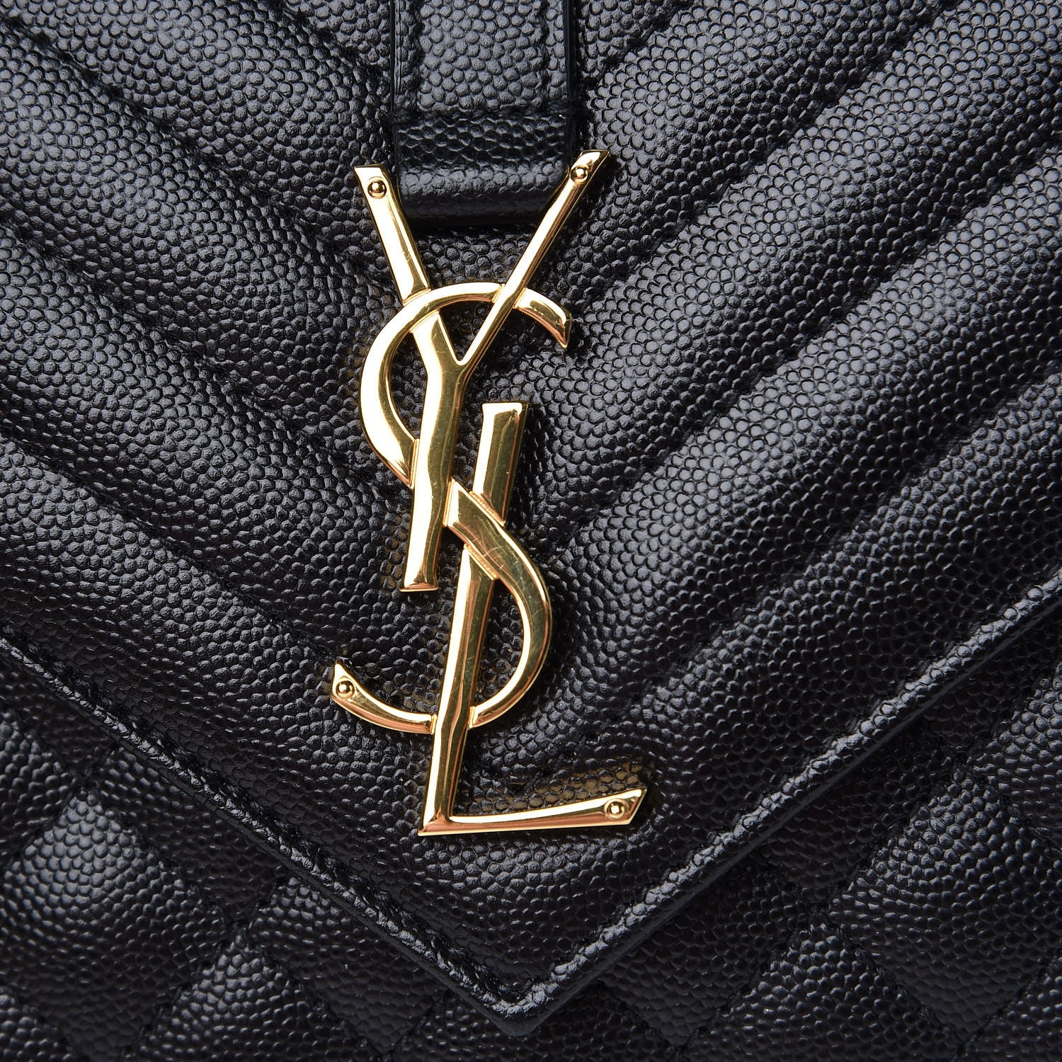 Saint Laurent Grain De Poudre Textured Mixed Matelasse Triquilt Medium Monogram Satchel Black 11 of 12