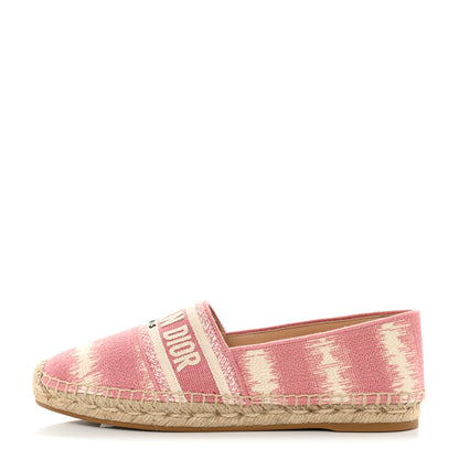 Christian Dior Cotton D-Stripes Embroidered Granville 15mm Espadrilles 39.5 Deep Nude 1 of 8