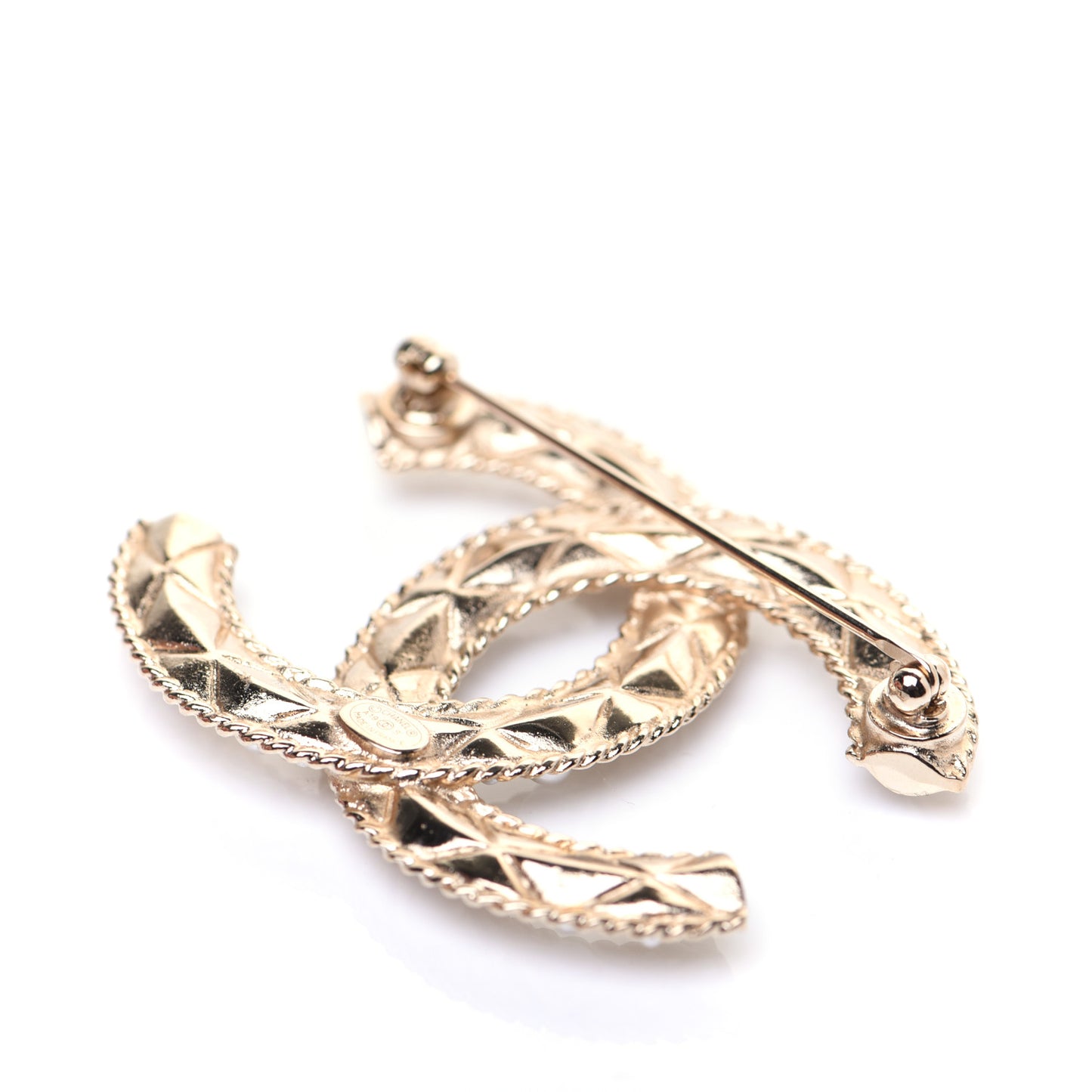 Pearl CC Brooch Gold