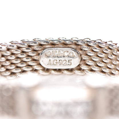 Tiffany Sterling Silver Diamond Somerset Narrow Ring 3.5 3 of 3