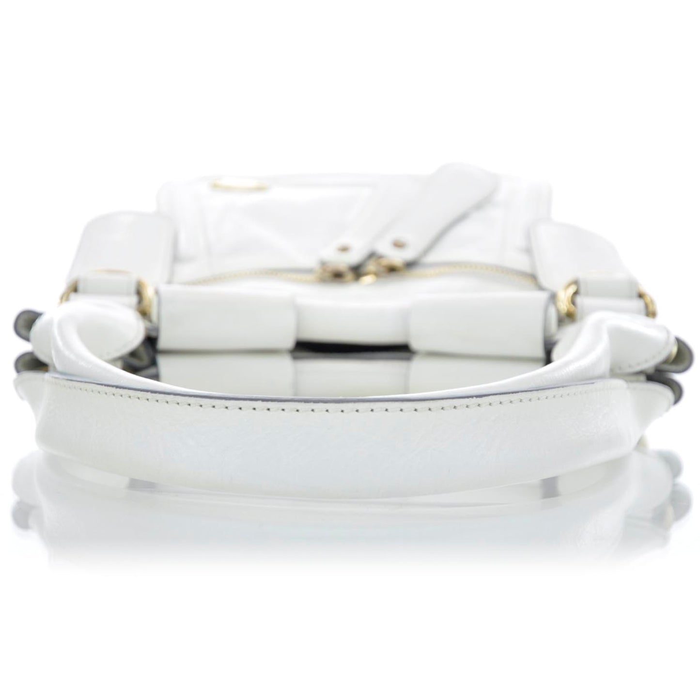 Leather Bay Tote White