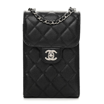 Chanel Caviar Quilted Classic Phone Holder Black 1 of 14