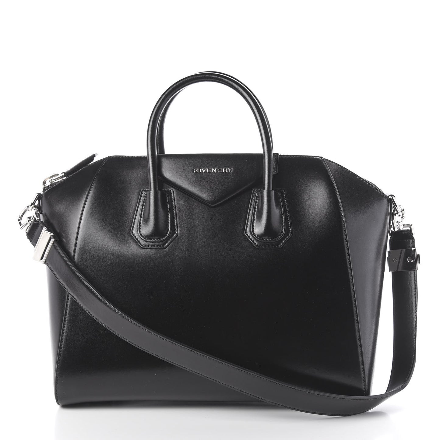 Shiny Lord Calfskin Medium Antigona Black