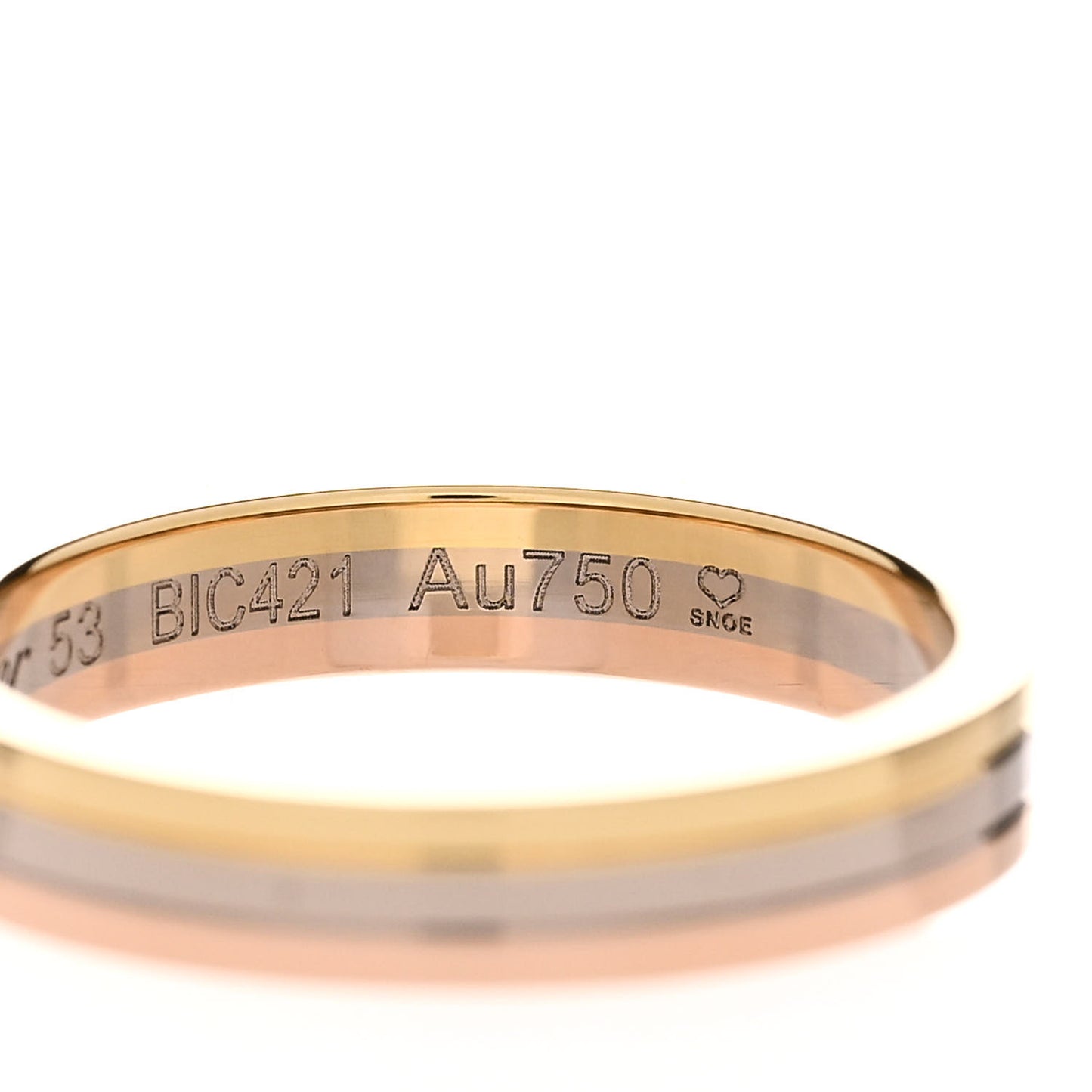 18K Pink White Yellow Gold 3.5mm Vendome Louis Cartier Wedding Band Ring 53 6.5