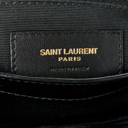 Saint Laurent Calfskin Y Quilted Monogram Toy Loulou Crossbody Bag Black 7 of 12