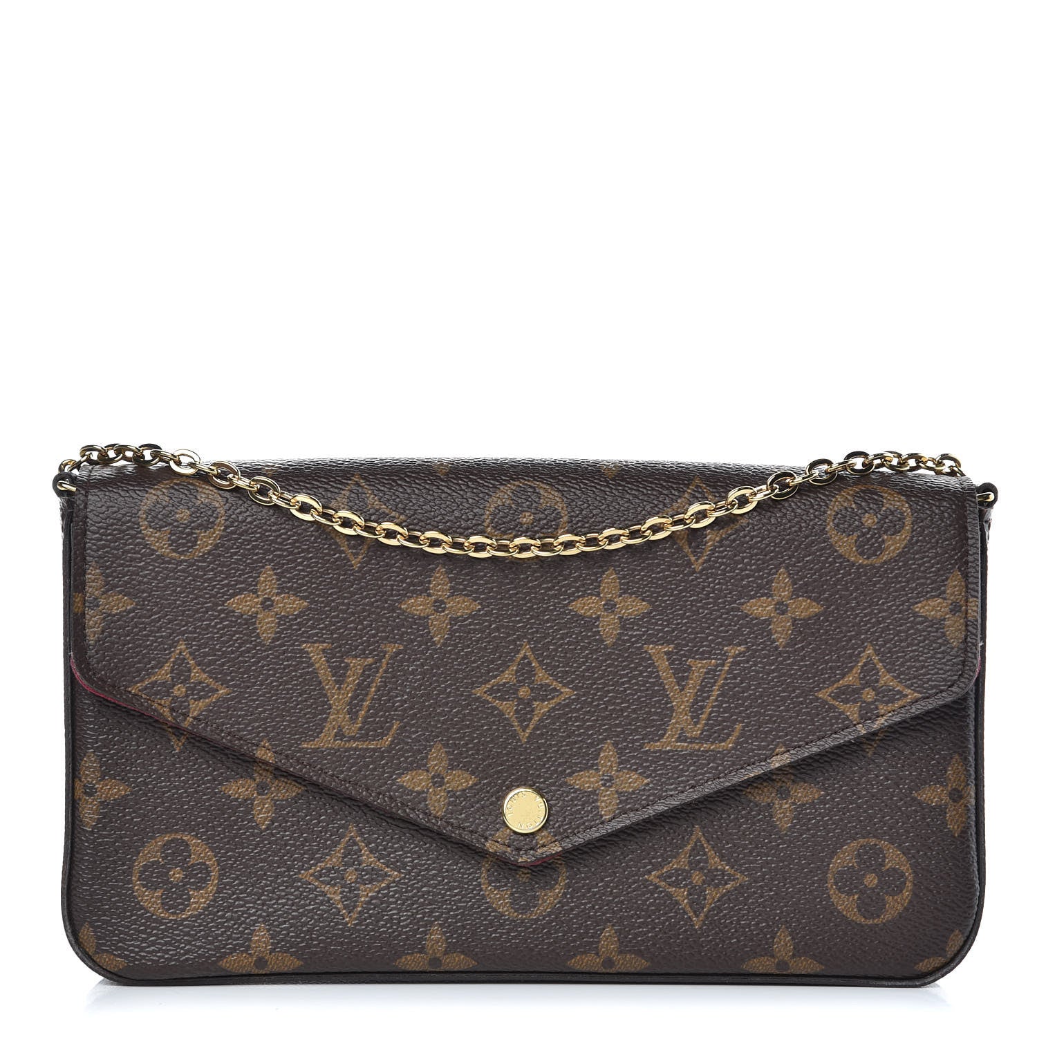 Louis Vuitton Monogram Pochette Felicie Chain Wallet Fuchsia 1 of 8