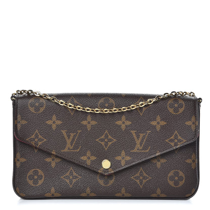 Louis Vuitton Monogram Pochette Felicie Chain Wallet Fuchsia 1 of 8
