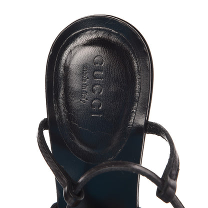 Gucci Calfskin Strappy Sandals 7 Black 9 of 10