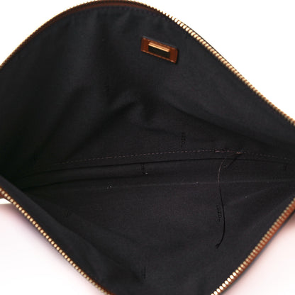 Fendi Vitello King Logo Embossed Large Flat Pouch Cuoio 5 of 12