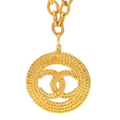 Chanel Metal CC Long Chain Pendant Necklace Gold 4 of 6