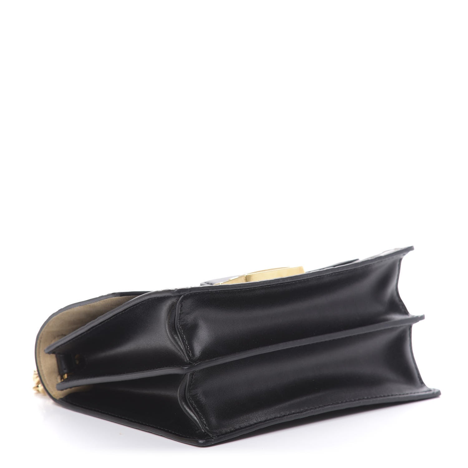 Fendi Vitello Liberty Bi-Color FF 1974 Embossed Small Kan U Shoulder Bag Maya Black 4 of 11