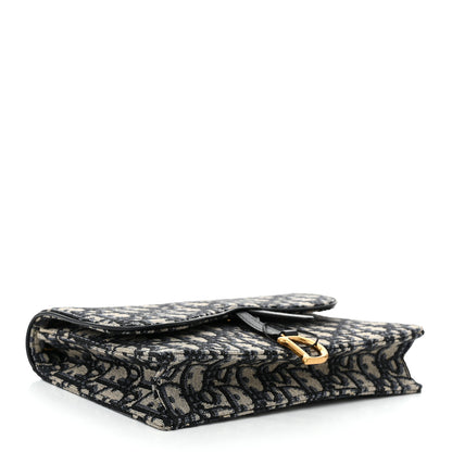 Christian Dior Oblique Saddle Chain Pouch Blue 4 of 11