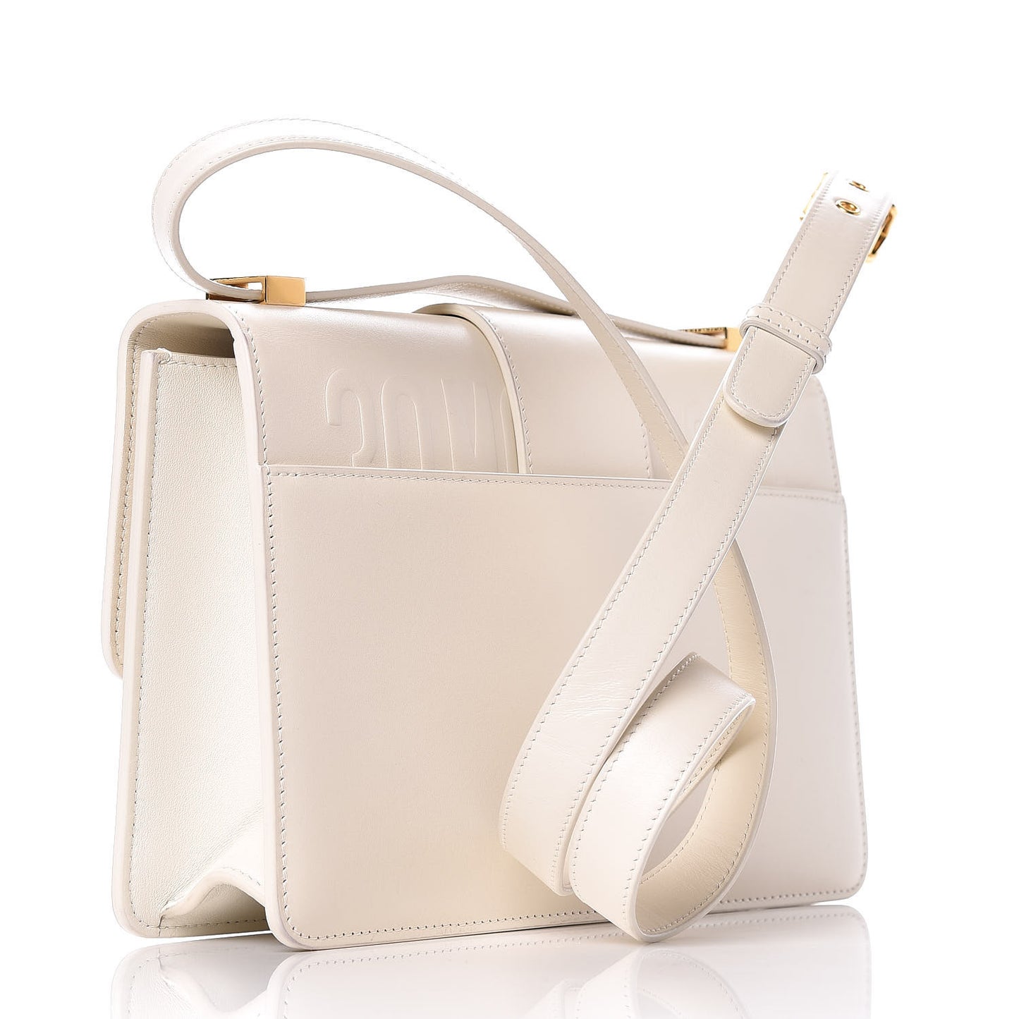 Calfskin 30 Montaigne Flap Bag White